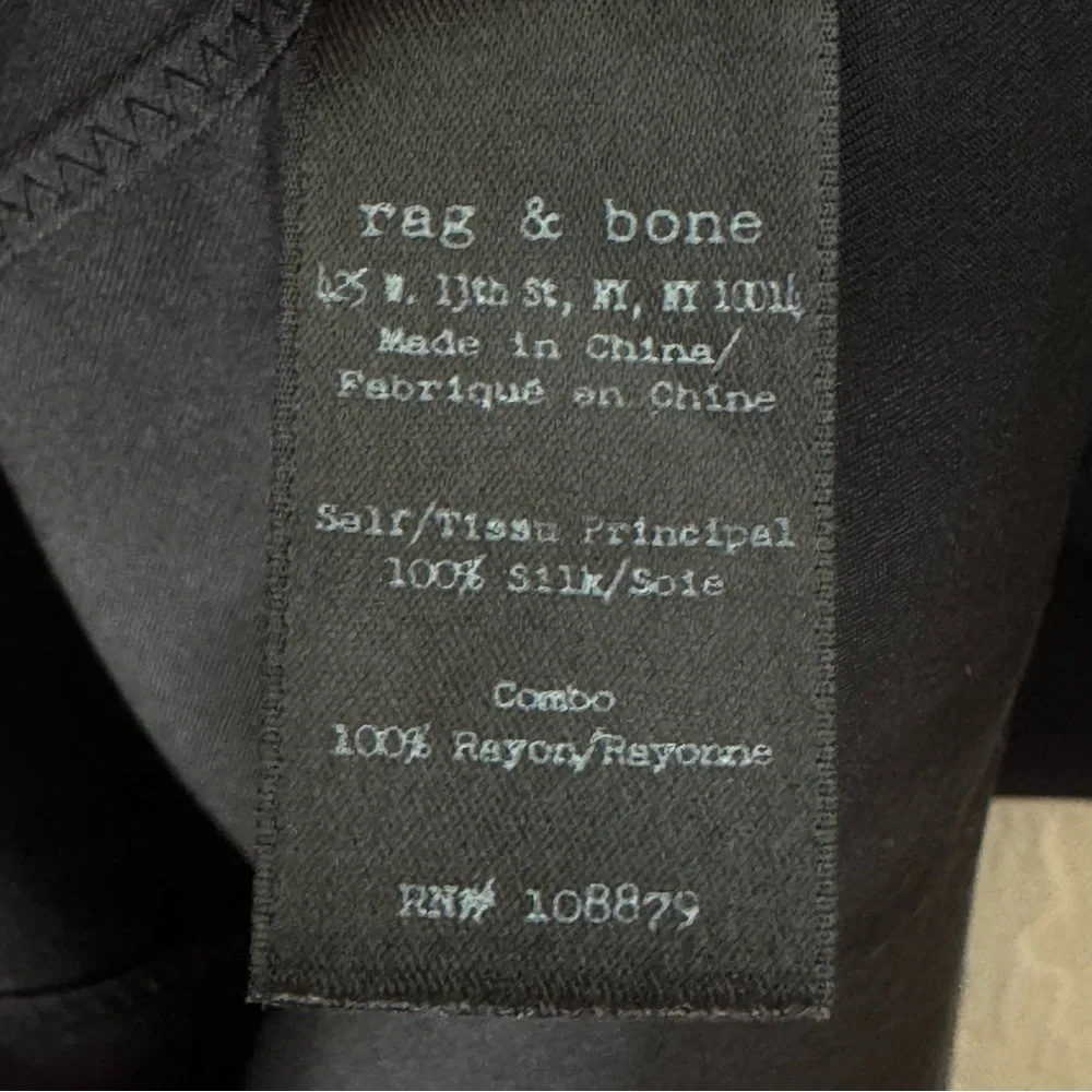 RAG & BONE Maude 100% Silk Sleeveless Black Dress V-Neck Size Small - Picture 10 of 15